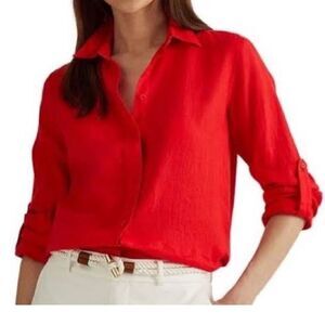 Lauren Ralph Lauren Red Button Down Shirt